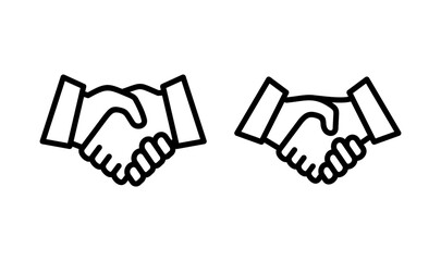 Obraz premium Handshake icon logo design. business handshake sign and symbol. contact agreement