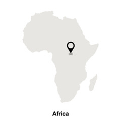 vector map of africa continent isolated on transparent background