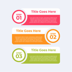 Three step infographic template.
