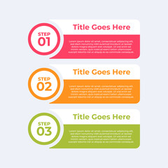 Three step infographic template.