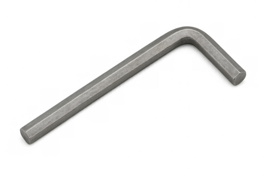 Close-up of a sturdy allen wrench isolated on a transparent background, ideal for diy, repair, and construction projects