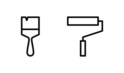 Paint icon logo design. paint brush sign and symbol. paint roller icon vector