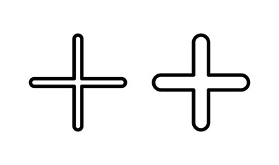 Plus icon logo design. Add plus sign and symbol
