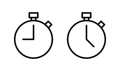 Stopwatch icon logo design. Timer sign and symbol. Countdown icon. Period of time
