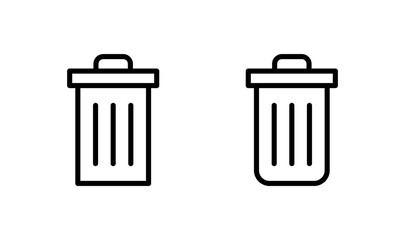 Trash icon logo design. trash can icon. delete sign and symbol.