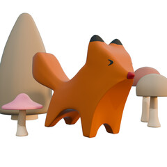 wooden toys with brown color