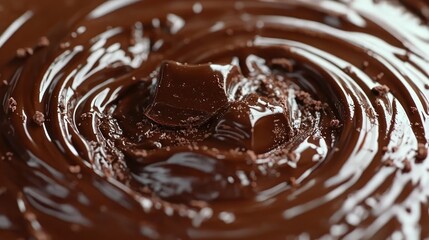 Melted chocolate swirls with pieces