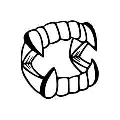 vampire fangs outline - Halloween icon