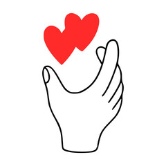 symbol of love Korean gesture
