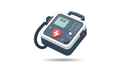 Automated external defibrillator aed medical device illustration