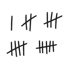 Chalk Counting Characters 1 to 5