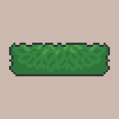 horizontal bush plant in pixel art style with isolated background
