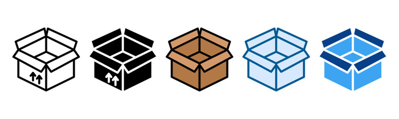 Paper Box Icon Set Multiple Style Collection