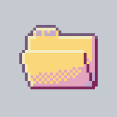 folder file sign in pixel art style with isolated background