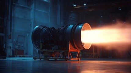 Jet engine testing industrial facility technology showcase high-performance environment ground-level view engineering innovation