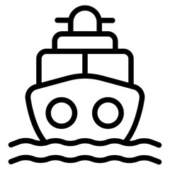Cargo ship Line Icon