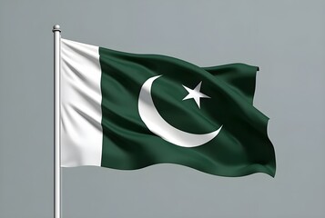 Waving national banners of Pakistan and Algeria symbolize patriotism