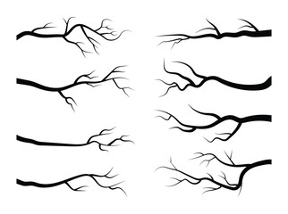 Various Tree Branch Silhouette Collection
