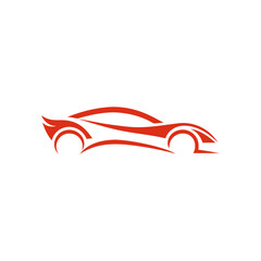 Obraz premium Abstract Sport Car Outline Logo