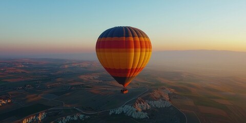 Obraz premium A magical morning in Turkey, where hot air balloons rise over the valleys and historic caves