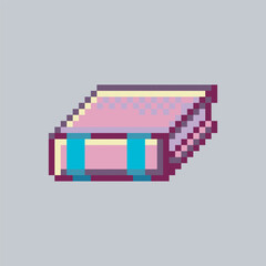 a book in pixel art style with isolated background