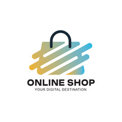 online shop logo and shopping bags logo vector