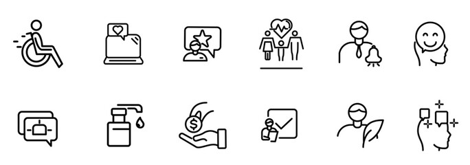 Psychology and mental line icons collection. vector