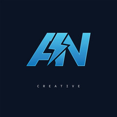 Obraz premium AN Monogram Logo – Bold Modern Letter mark for Creative Branding, Tech & Energy Identity