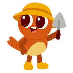 Obraz premium Retro Bird Character Illustration