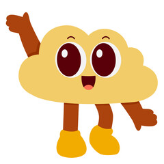 Retro Cloud Character Illustration