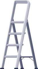 Foldable Metallic Step Ladder Illustration