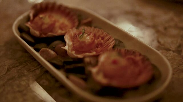 Gourmet Grilled Scallops on Elegant Platter