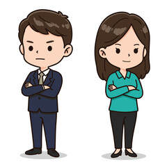 Cute but strict cartoon employees.