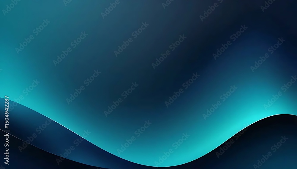 Poster abstract teal and dark blue gradient background with a sense of depth and serenity.