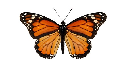 Fototapeta premium butterfly orange wings on white background detailed 