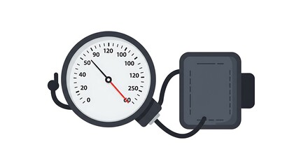 Cartoon medical device showing measurement indication on clean white background