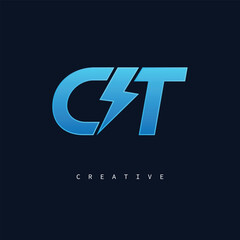 Obraz premium CT Monogram Logo – Bold Modern Letter mark for Creative Branding, Tech & Energy Identity