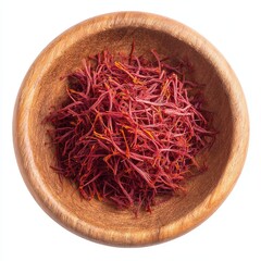 Dried saffron threads in wooden bowl (8)
