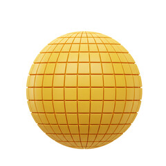 Fototapeta premium A vibrant 3d rendered globe composed of yellow squares on a clean white background showcasing modern digital geometric aesthetics.