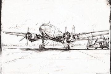 Fototapeta premium plane sketch