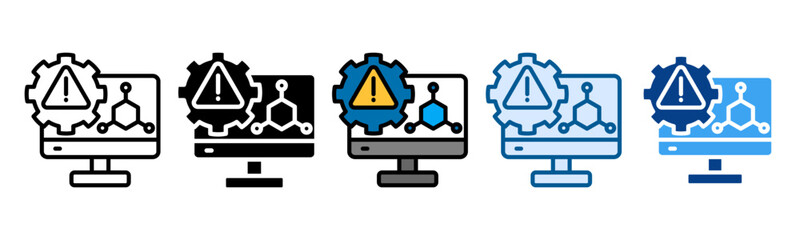 Crisis Simulation Icon Set Multiple Style Collection