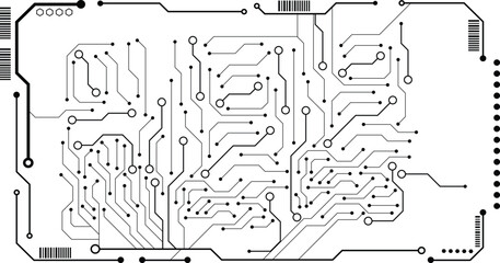 Electronic circuit boards on a seamless white background. Circuit board vector illustration. 