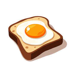 Vibrant pan-fried egg on toast, pop art style, creative freshness