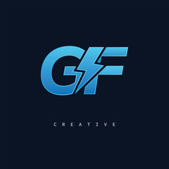 Obraz premium GF Monogram Logo – Bold Modern Letter mark for Creative Branding, Tech & Energy Identity