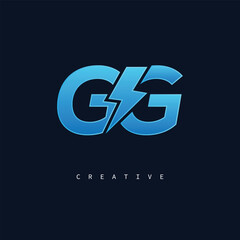 GG Monogram Logo – Bold Modern Letter mark for Creative Branding, Tech & Energy Identity