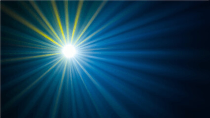 Abstract blue and yellow light rays background.