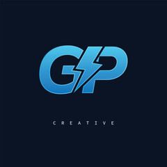 Obraz premium GP Monogram Logo – Bold Modern Letter mark for Creative Branding, Tech & Energy Identity