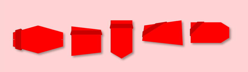 Red Labels, badges with Ribbons, Guarantee, Best Product, Genuine, Premium Quality