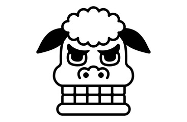 獅子舞のシンプルアイコンベクターイラスト 正月 縁起物 日本 和風