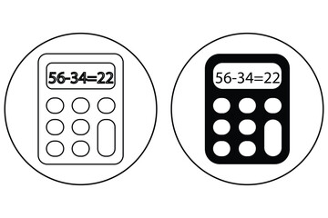 Calculator icons set. Accounting calculator sign and symbol. Symbol of tax accounting scientific keyboard device.
